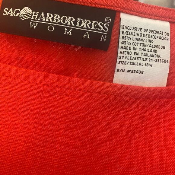 Sag Harbor Linen Dress & Jacket Set Sz 18W - Picture 8 of 12